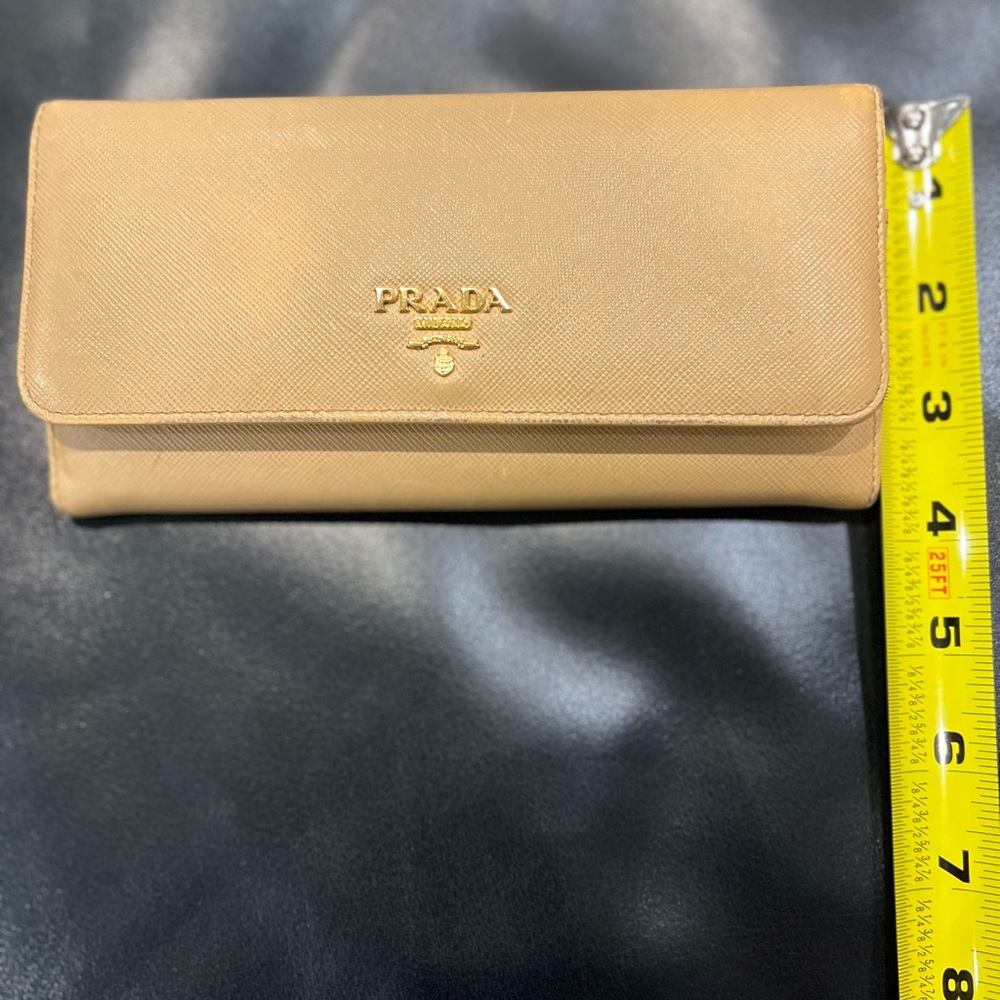 Prada Saffiano Wallet tan/camel color leather